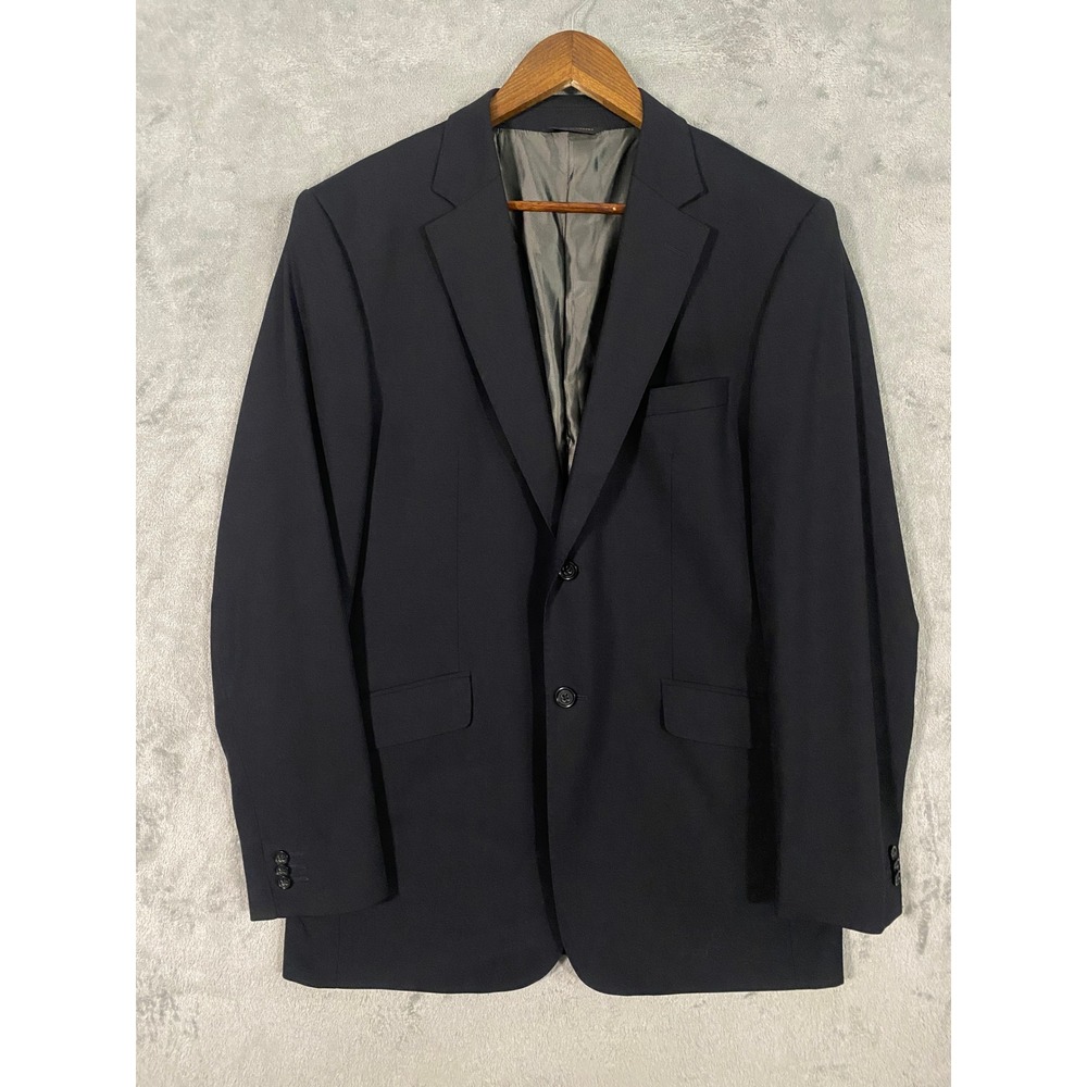 Banana Republic Blazer 42R Navy Blue Wool Blend 2-Button Sport Coat VTG Preppy